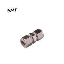 Straight union equal reducing 2 ferrule press tube fittings compression connector